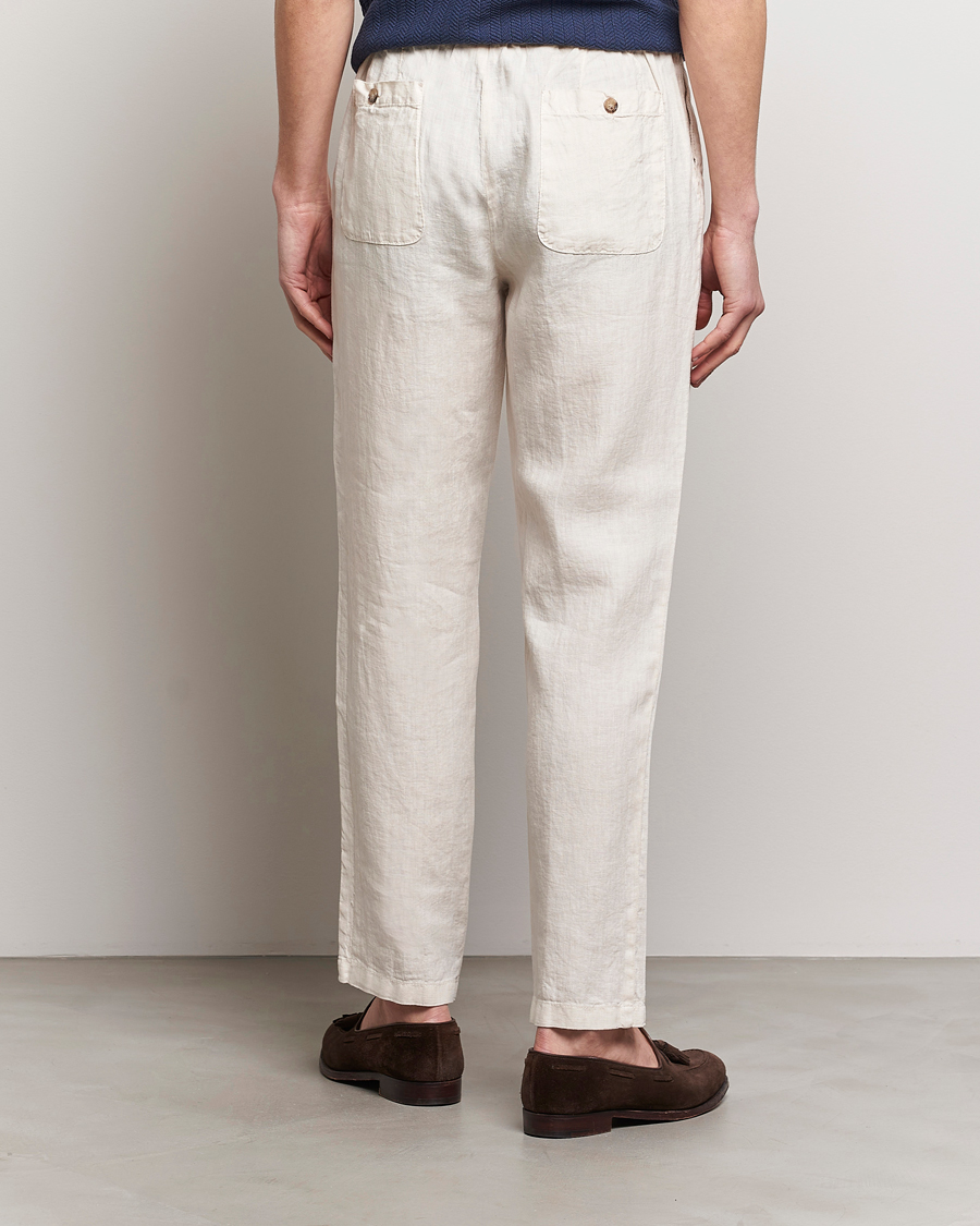Heren | Broeken | Altea | Linen Drawstring Pants Beige