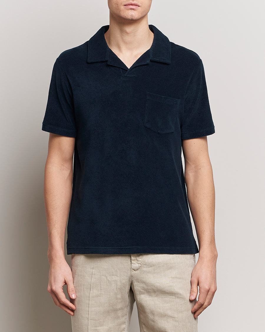 Men | Italian Department | Altea | Terry Cotton Polo Navy