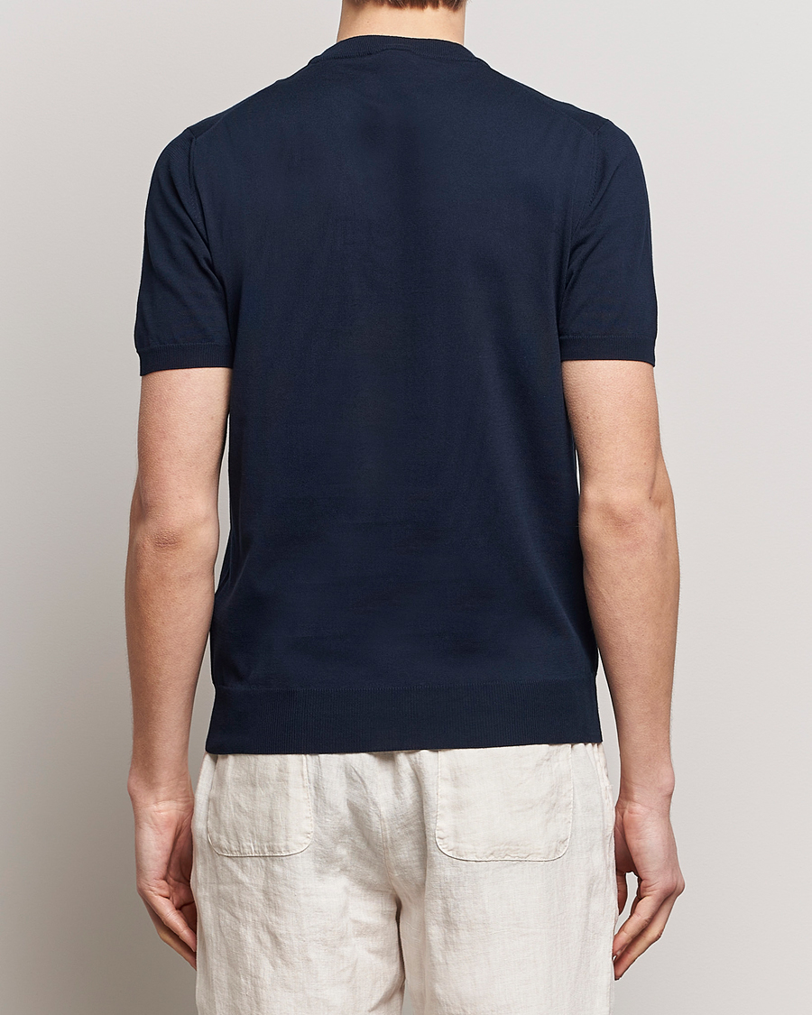 Heren | T-shirts | Altea | Extrafine Cotton Knit T-Shirt Navy
