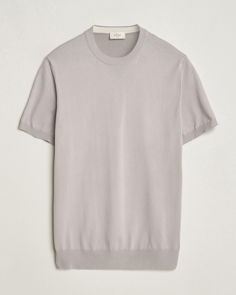 Heren | T-shirts | Altea | Extrafine Cotton Knit T-Shirt Taupe
