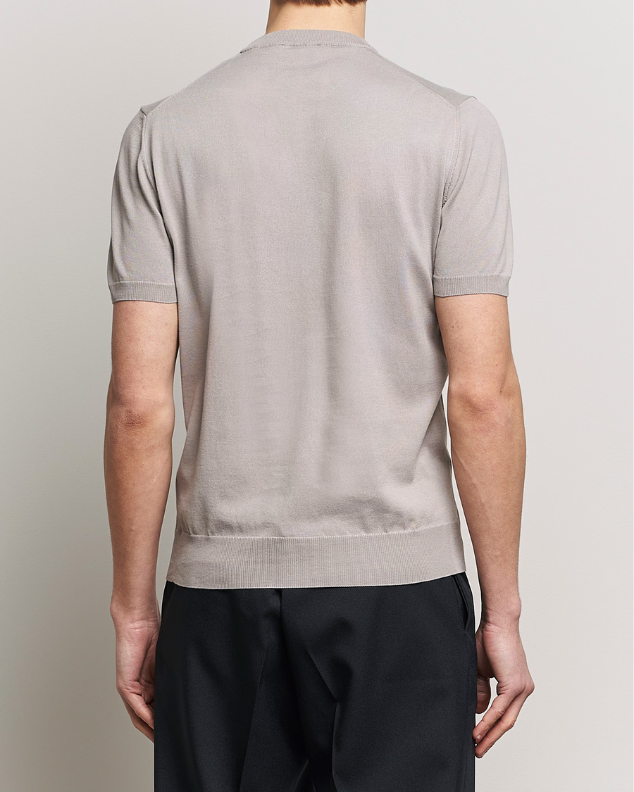 Heren | T-shirts | Altea | Extrafine Cotton Knit T-Shirt Taupe