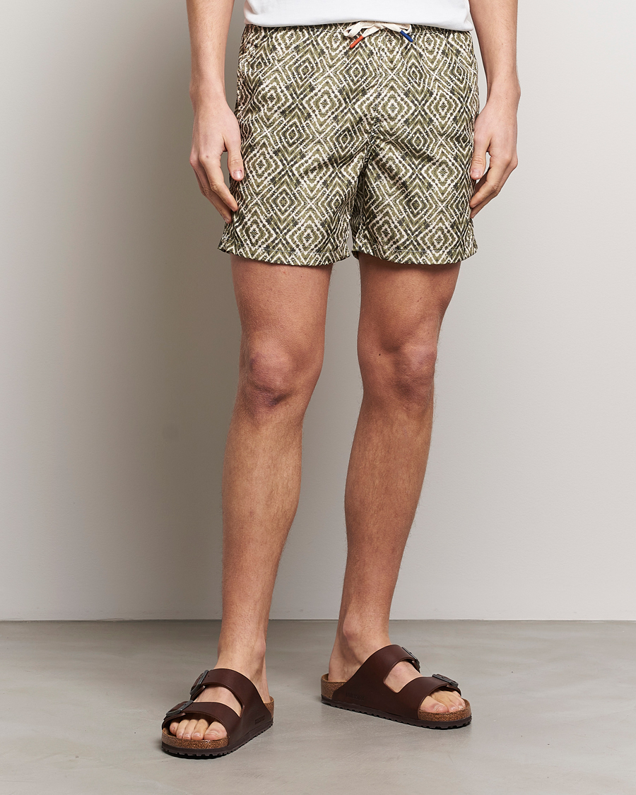 Men | Italian Department | Altea | Printed Swim Shorts Green