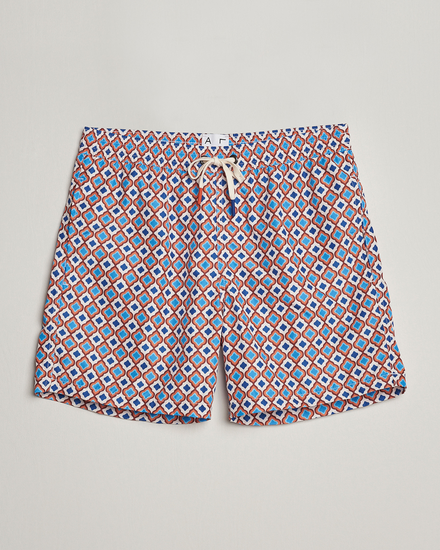 Heren | Zwembroek | Altea | Printed Swim Shorts Blue/Orange