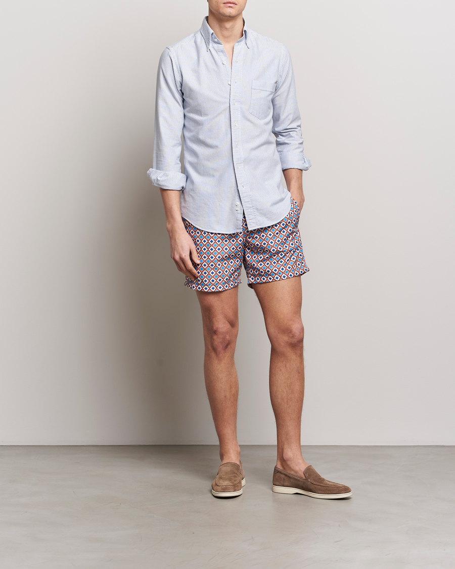 Heren | Zwembroek | Altea | Printed Swim Shorts Blue/Orange