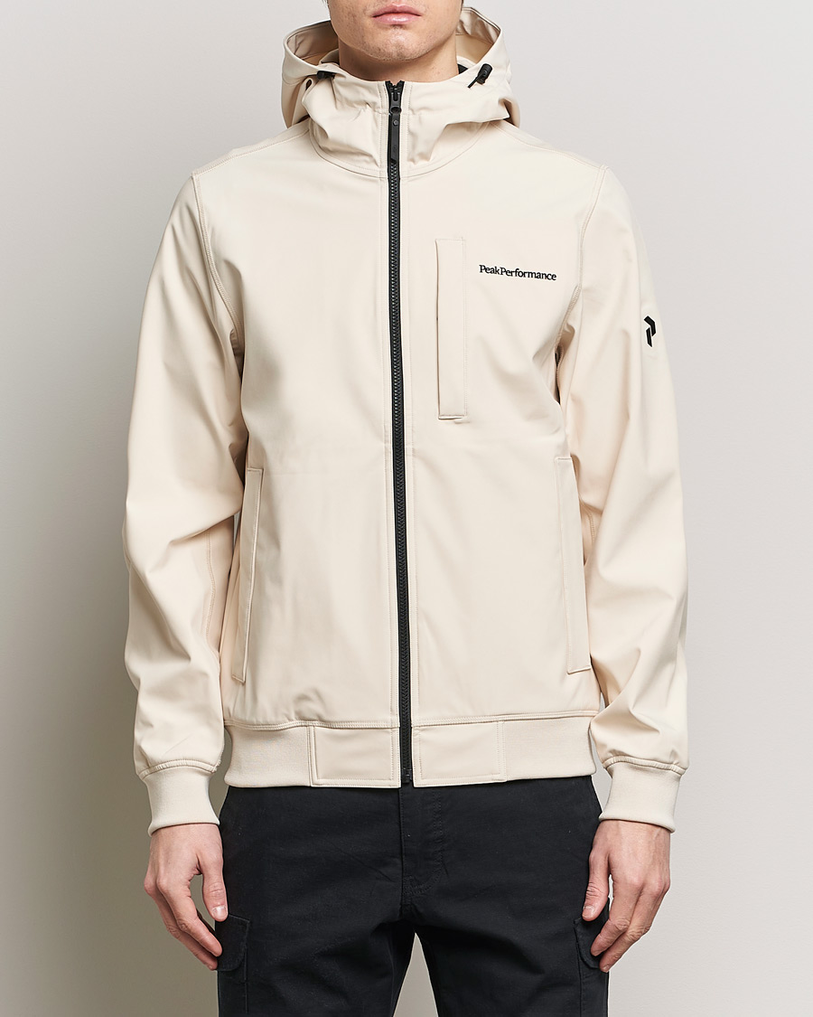 Heren | Casual jassen | Peak Performance | Softshell Hooded Jacket Sand Fog