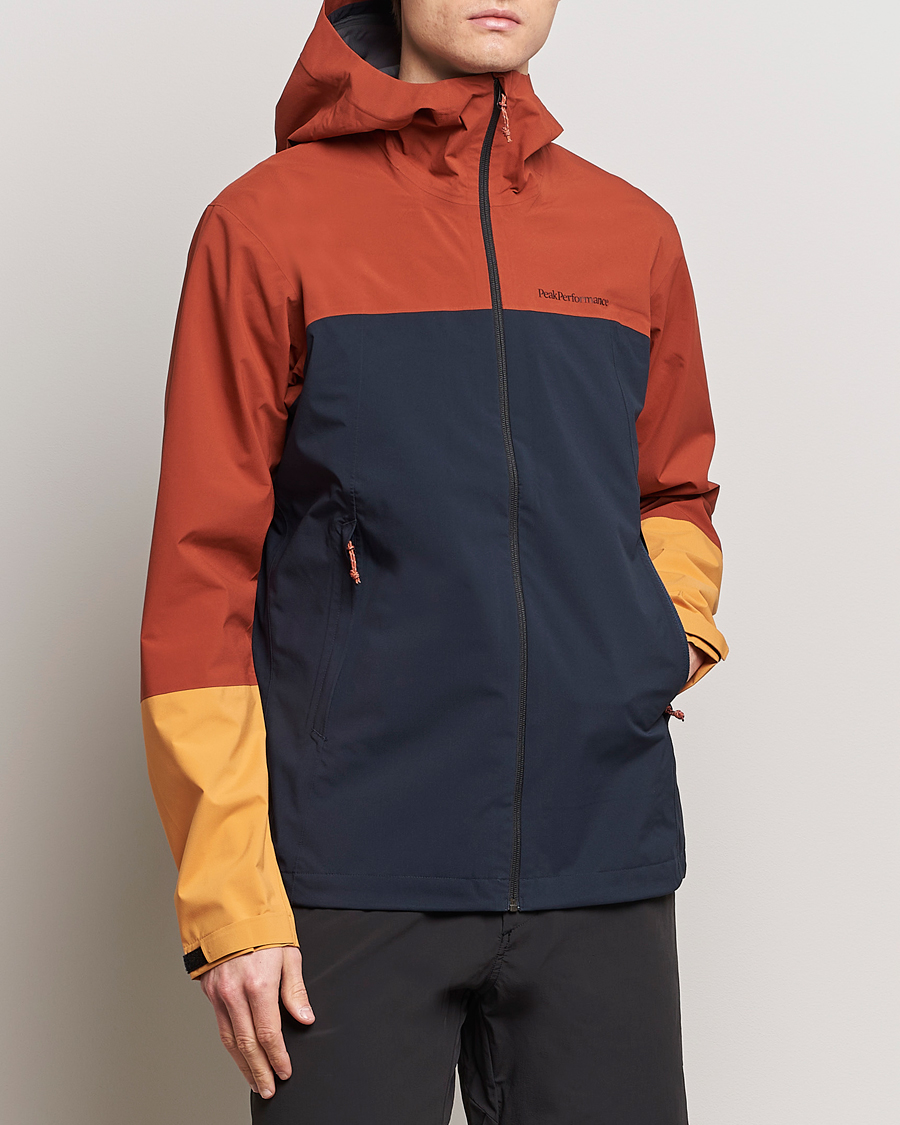 Heren | Jassen | Peak Performance | Trail Hipe Hooded Jacket Spiced/Salute Navy/Desert