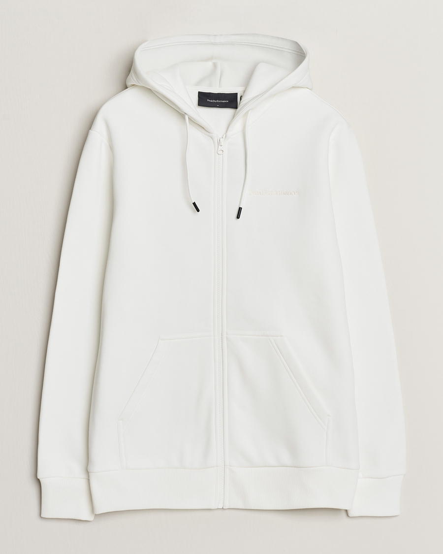 Heren | Truien | Peak Performance | Original Logo Full Zip Hoodie Off White