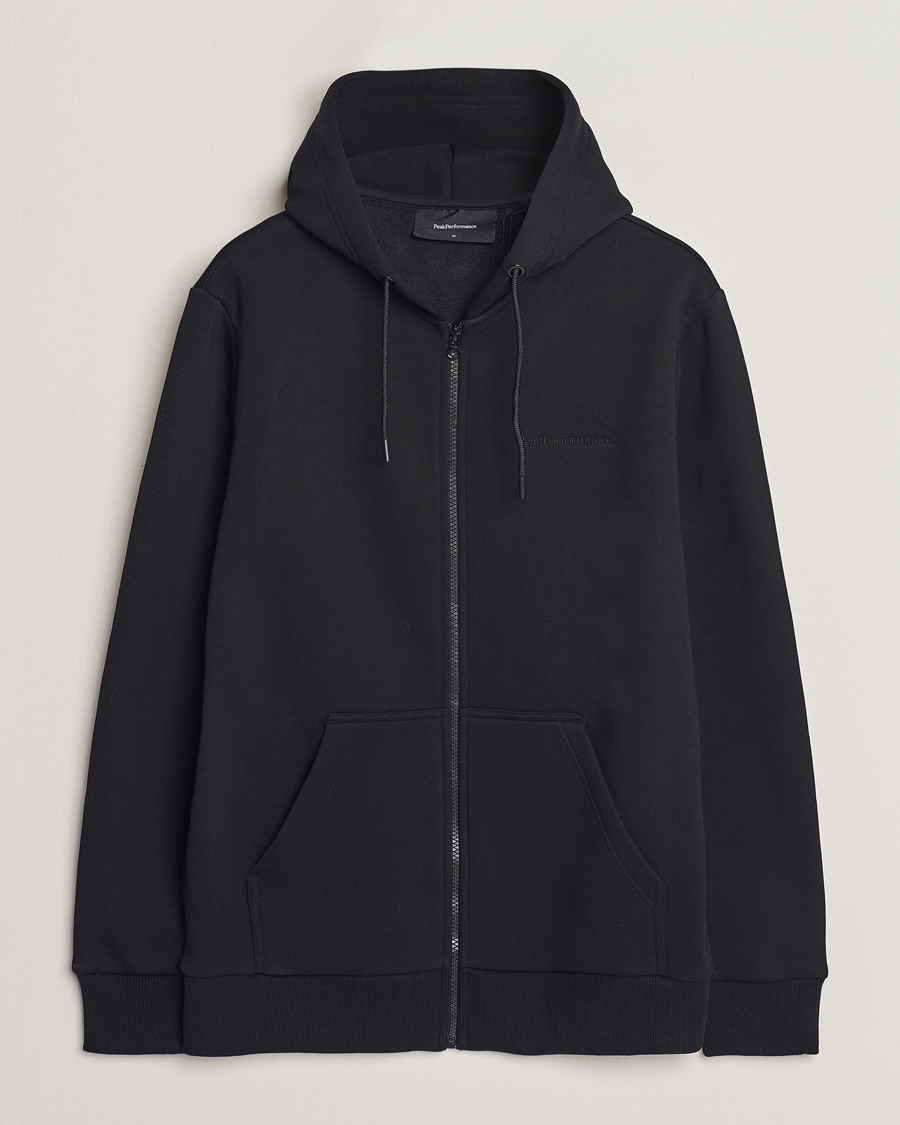 Heren | Truien | Peak Performance | Original Full Zip Hoodie Black