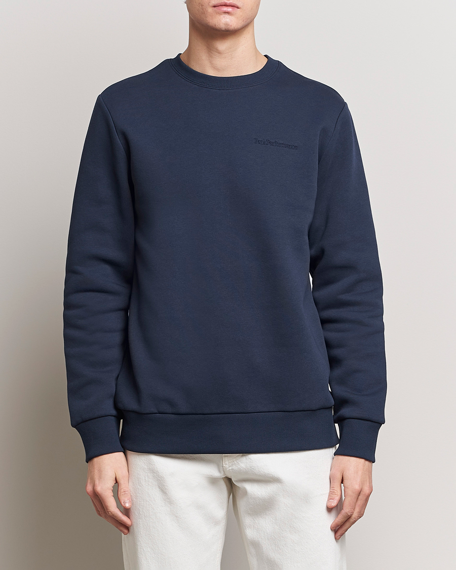 Men |  | Peak Performance | Original Logo Crew Neck Sweatshirt Blue Shadow