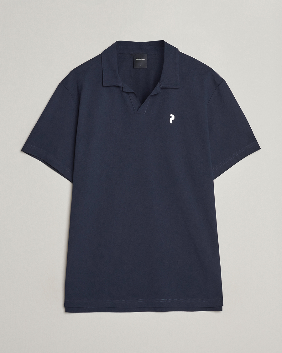 Heren | Polo's | Peak Performance | Cotton Coolmax Open Collar Polo Salute Blue
