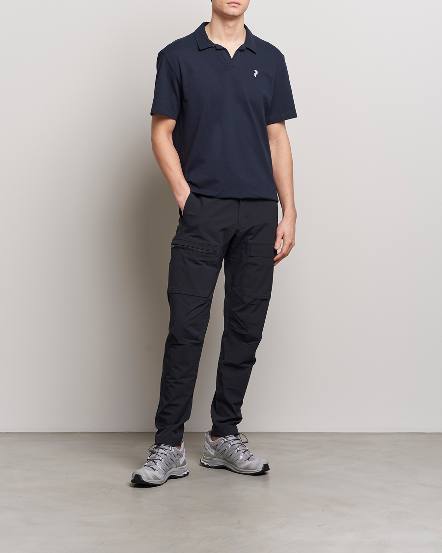 Heren | Polo's | Peak Performance | Cotton Coolmax Open Collar Polo Salute Blue