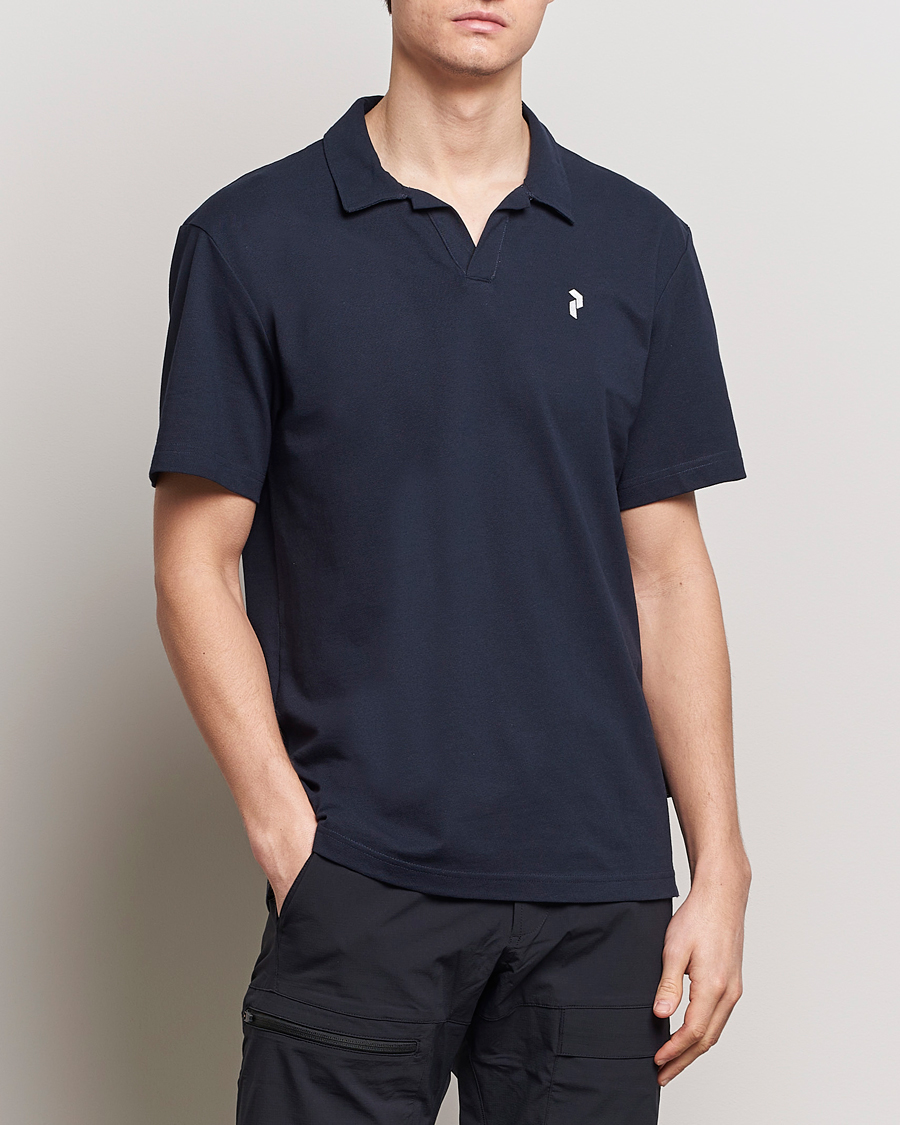 Heren | Peak Performance | Peak Performance | Cotton Coolmax Open Collar Polo Salute Blue