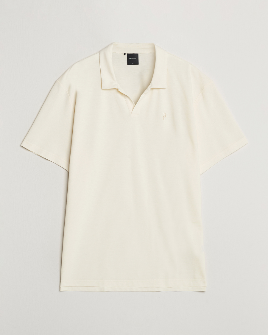 Heren | Polo's | Peak Performance | Cotton Coolmax Open Collar Polo Vintage White