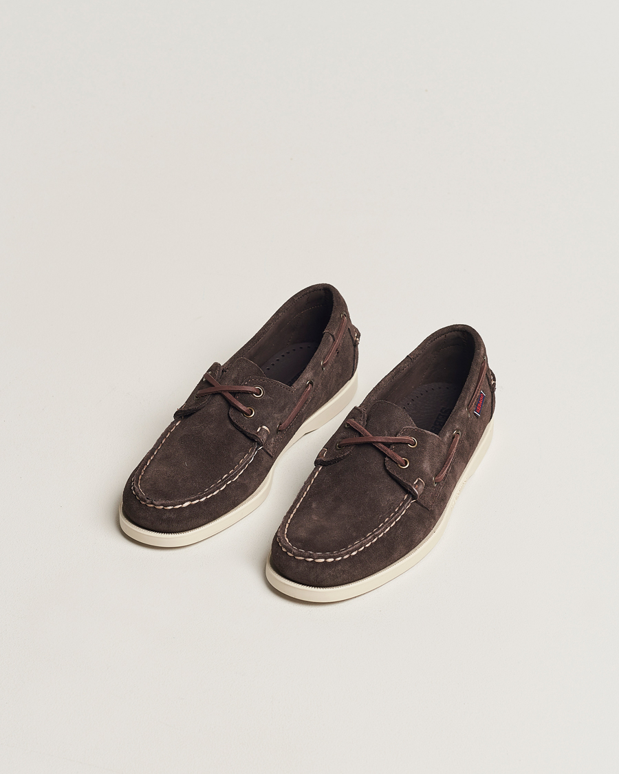 Herr | Mockaskor | Sebago | Docksides Suede Boat Shoe Moka Brown