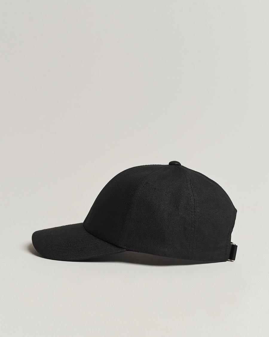 Heren | Varsity Headwear | Varsity Headwear | Linen Baseball Cap Licorice Black