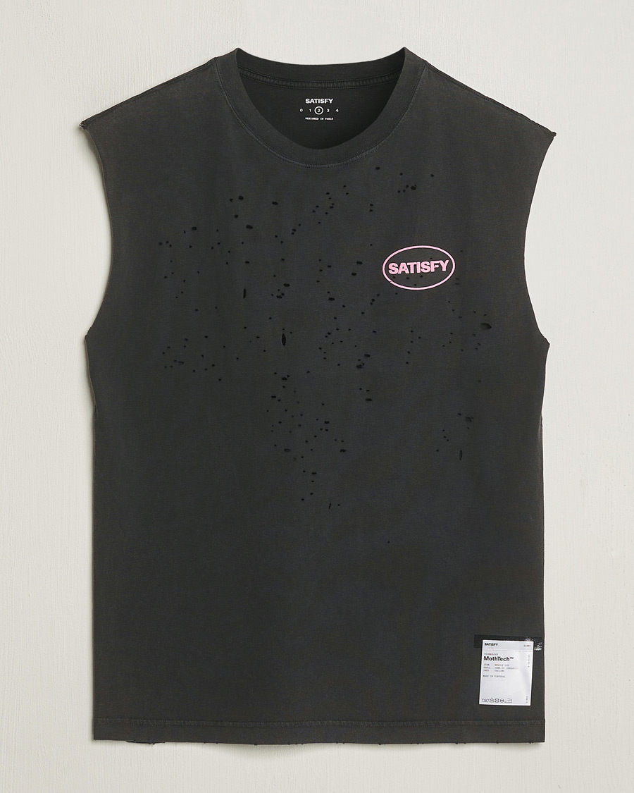 Heren | T-shirts | Satisfy | MothTech Muscle Tee Aged Black