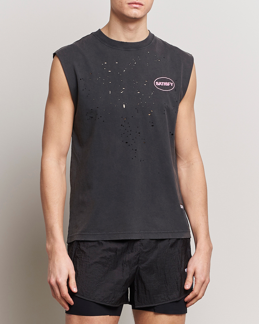Heren | T-shirts | Satisfy | MothTech Muscle Tee Aged Black