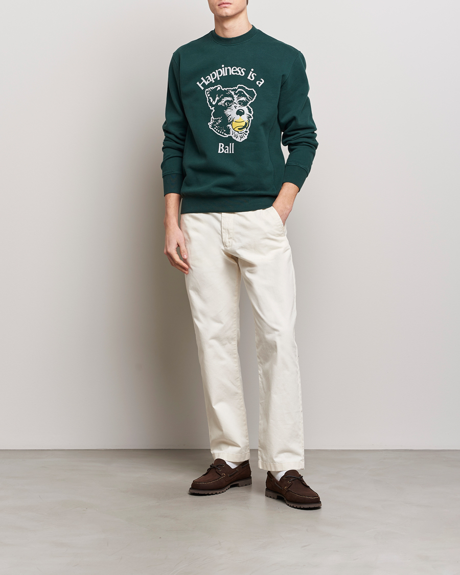 Heren | Truien | Palmes | Dog Crew Neck Sweatshirt Dark Green