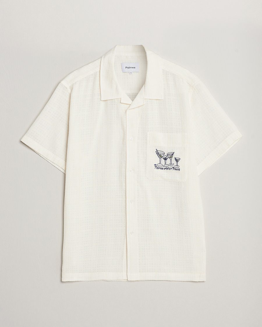 Heren | Overhemden | Palmes | Martini Short Sleeve Shirt Off White