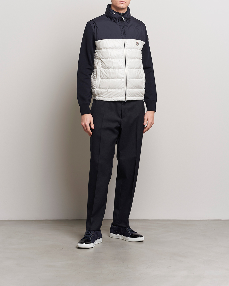 Heren | Jassen | Moncler | Cerces Down Vest Off White/Navy