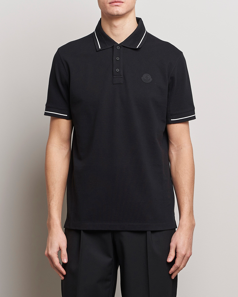 Heren | Poloshirts met korte mouwen | Moncler | Tonal Logo Polo Black