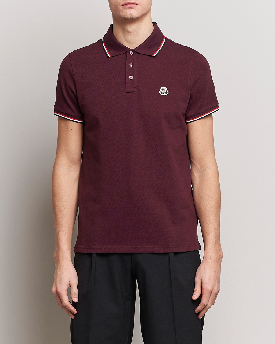 Heren |  | Moncler | Contrast Rib Polo Burgundy