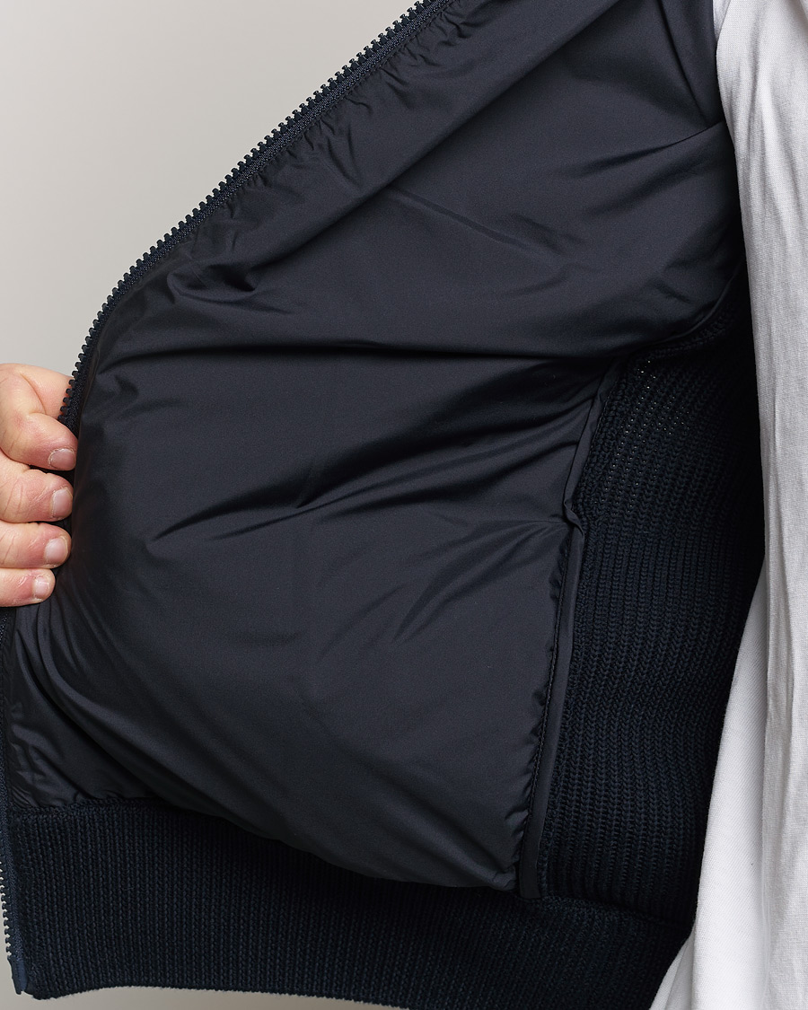 Heren | Truien | Moncler | Contrast Rib Padded Cardigan Navy