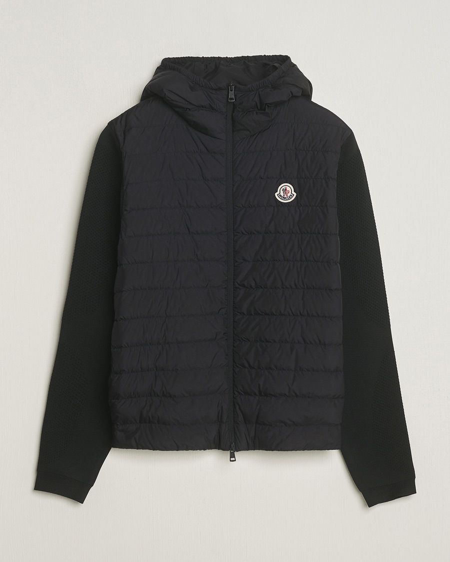 Heren | Truien | Moncler | Hooded Hybrid Zip Cardigan Black