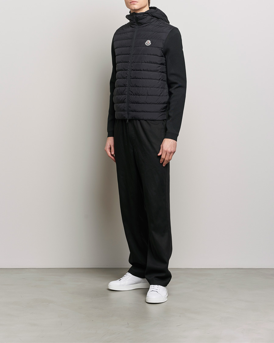 Heren | Truien | Moncler | Hooded Hybrid Zip Cardigan Black