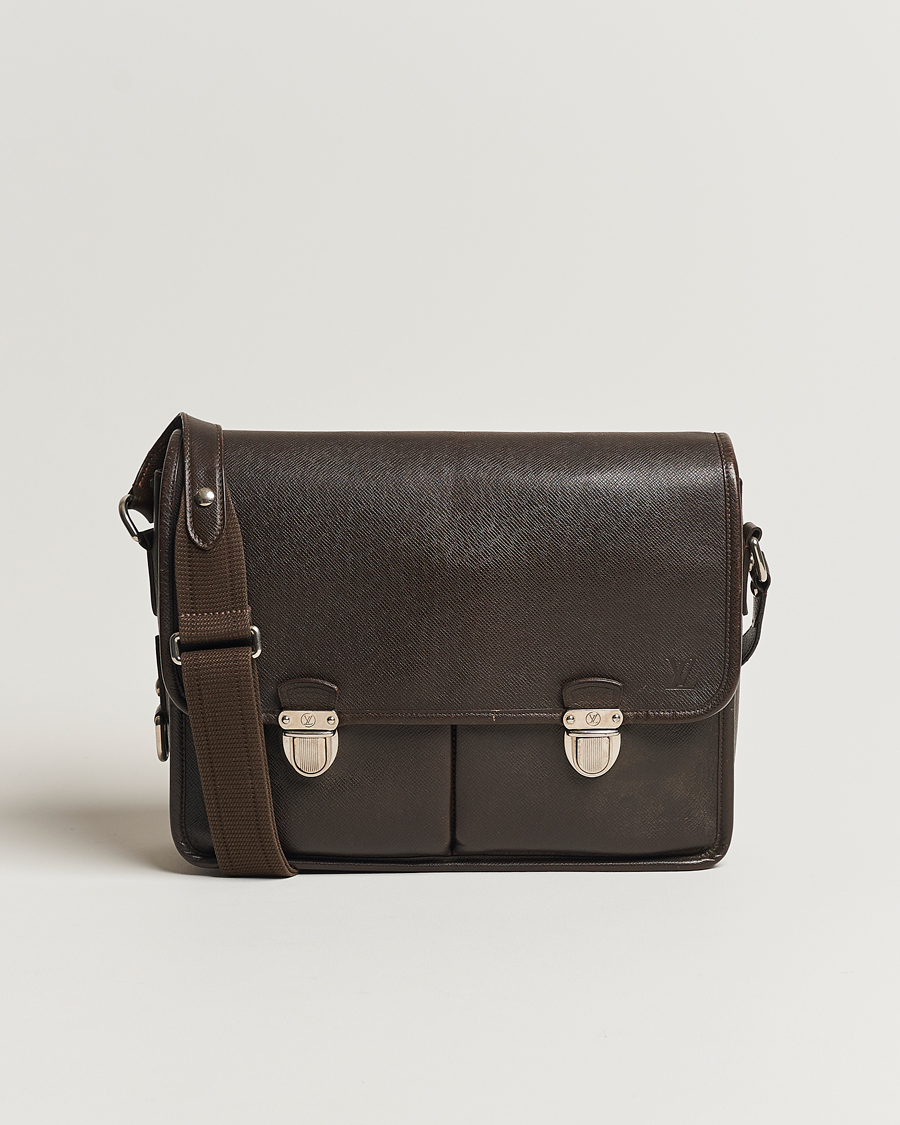 Heren | Louis Vuitton Pre-Owned Alexei Leather Messenger Bag Leather Brown | Louis Vuitton Pre-Owned | Alexei Leather Messenger Bag Leather Brown