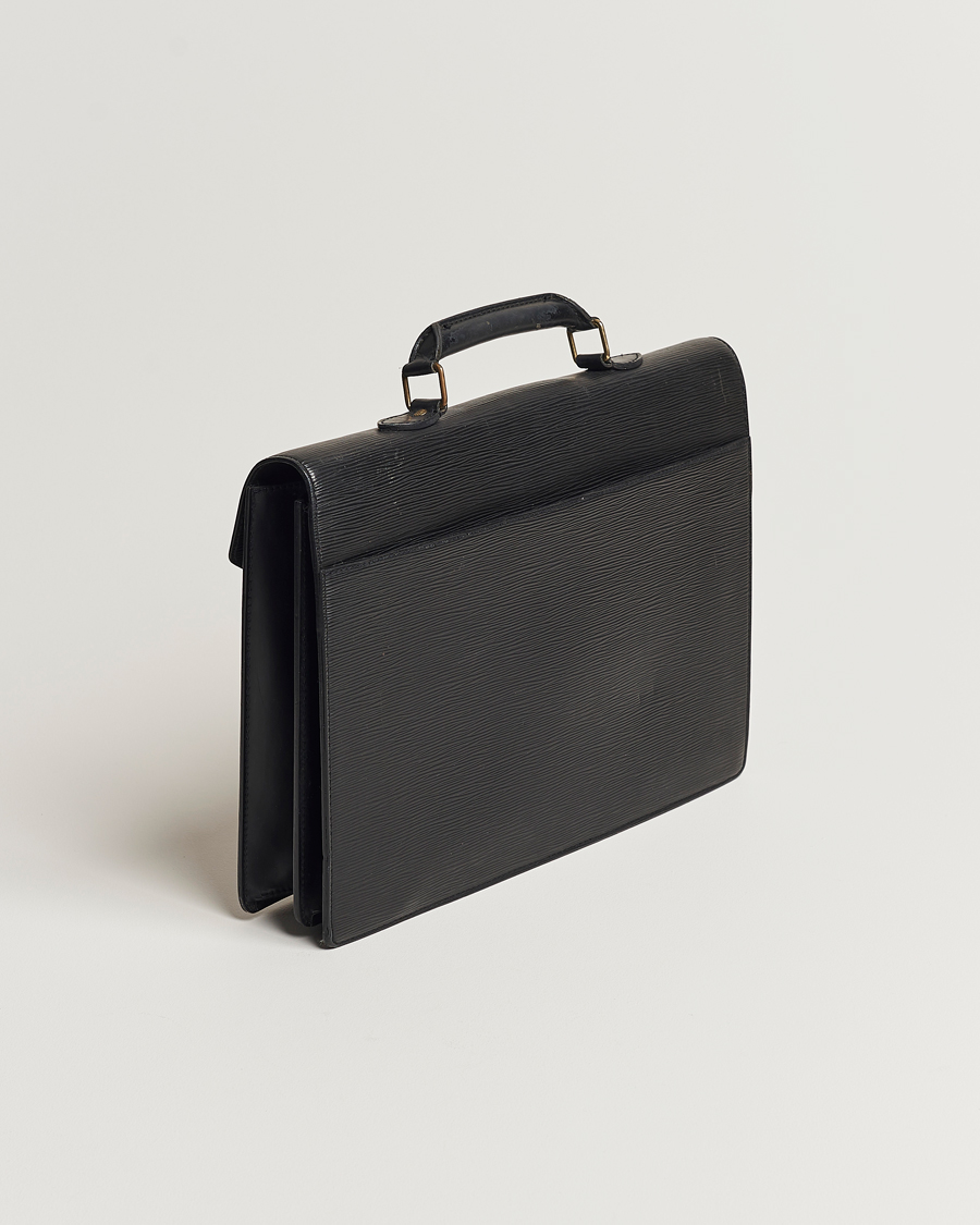 Heren | Louis Vuitton Pre-Owned Serviette Ambassadeur Epi Leather Breifcase Black | Louis Vuitton Pre-Owned | Serviette Ambassadeur Epi Leather Breifcase Black