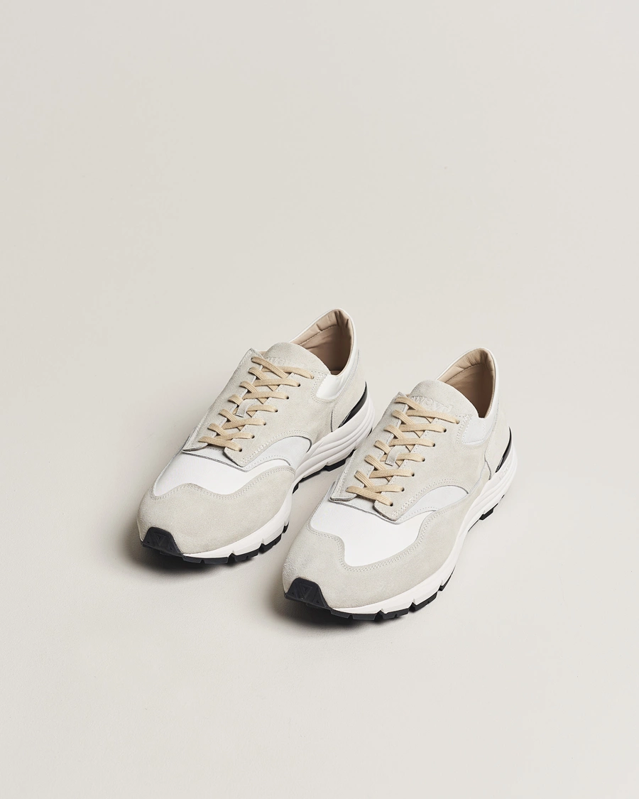 Heren | Witte sneakers | Sweyd | Way Suede Running Sneaker White/Grey