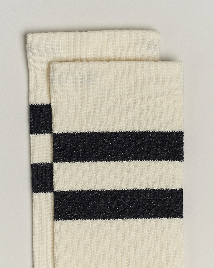 Heren | Afdelingen | Sweyd | Two Stripe Cotton Socks White/Black