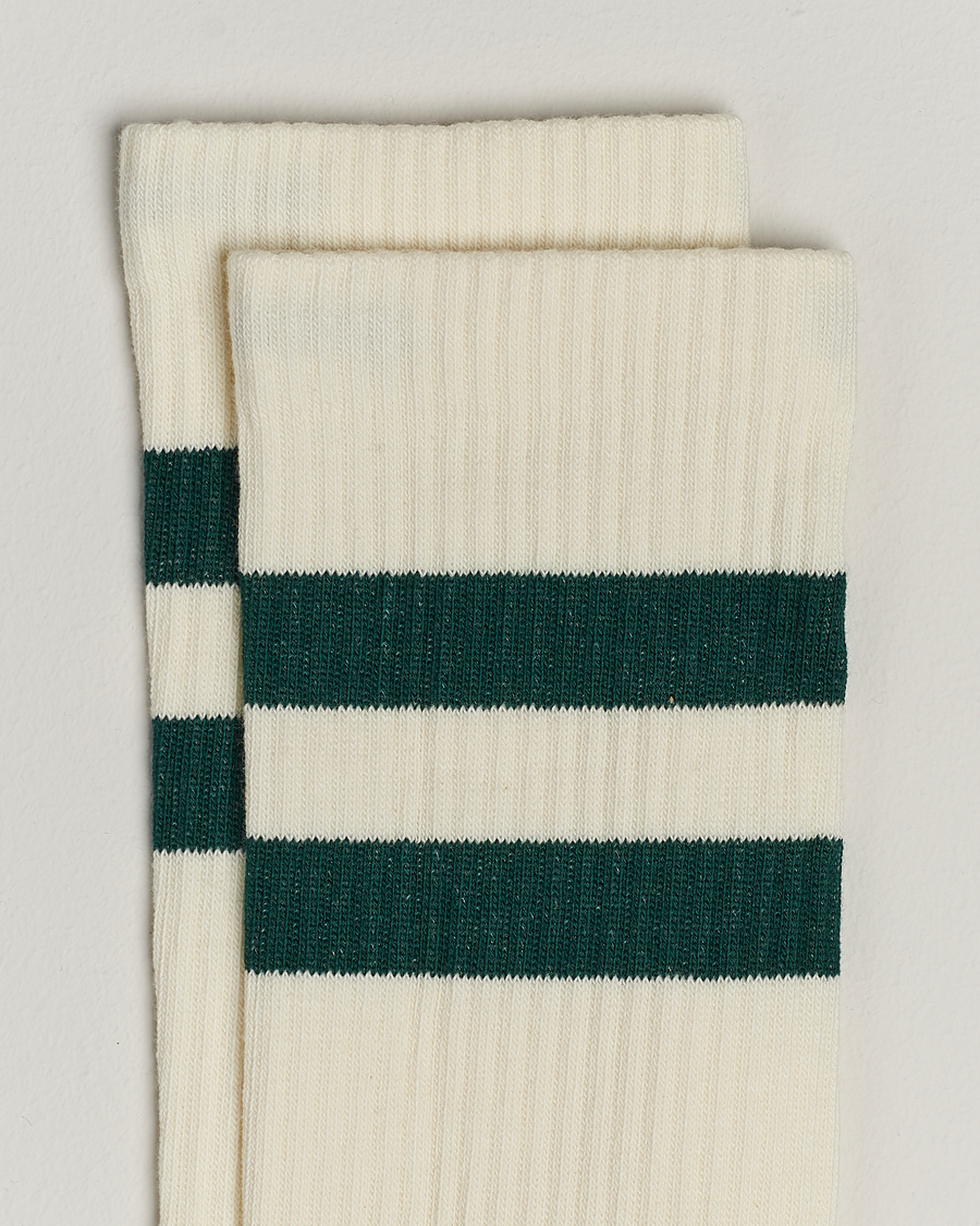 Heren | Sweyd | Sweyd | Two Stripe Cotton Socks White/Green