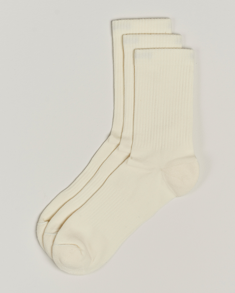 Heren | Ondergoed | Sweyd | 3-Pack Crew Cotton Socks White
