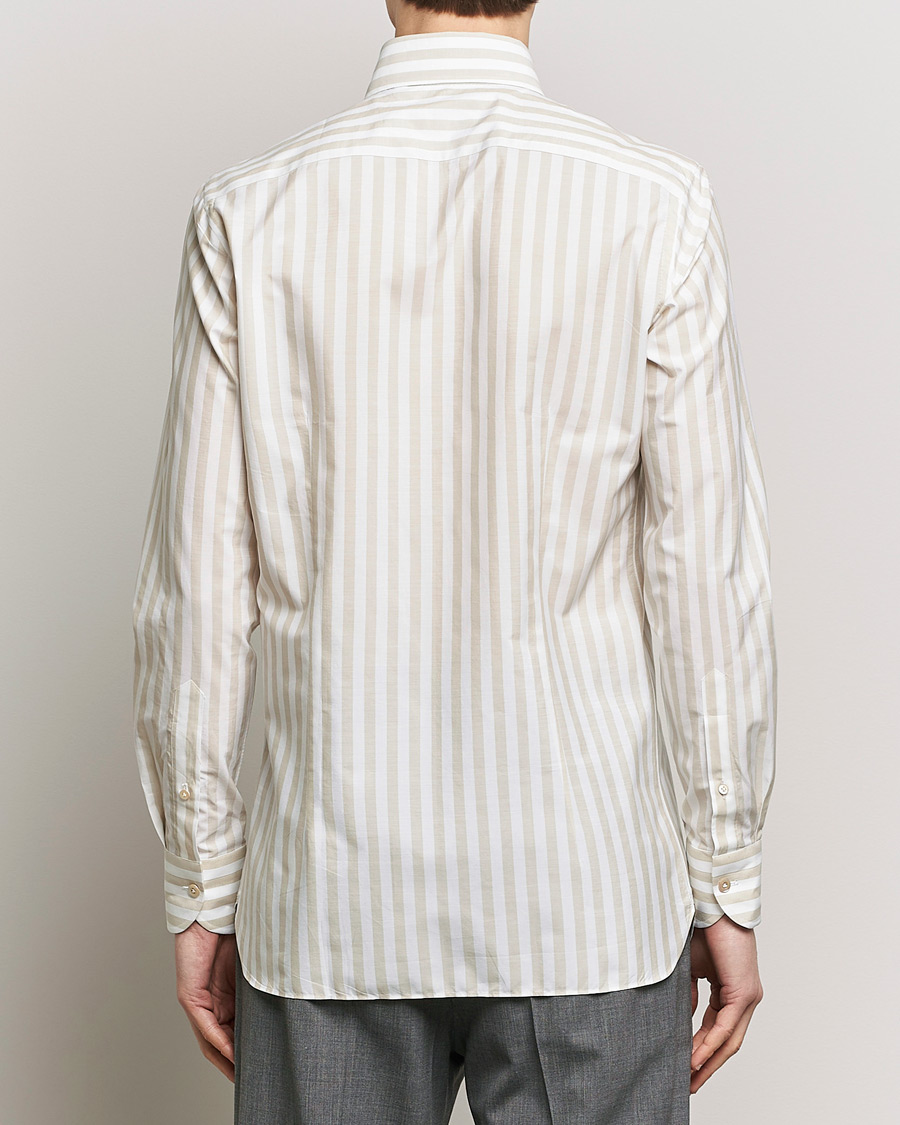 Heren | Overhemden | 100Hands | Striped Cotton Shirt Brown/White