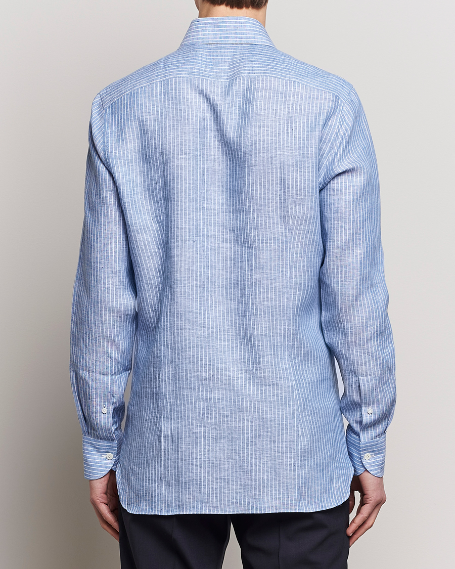 Heren | Overhemden | 100Hands | Striped Linen Shirt Navy