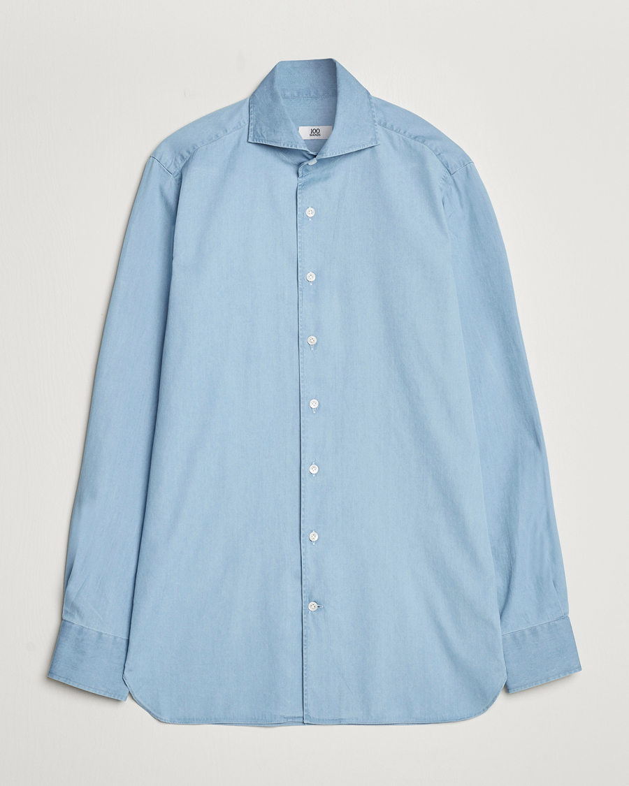 Heren | Overhemden | 100Hands | Ice Wash Denim Shirt Light Blue