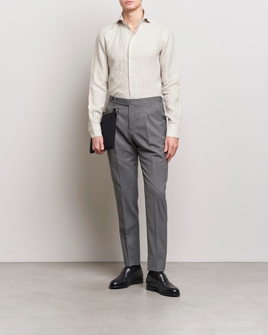 Heren | Overhemden | 100Hands | Linen Shirt Oatmeal