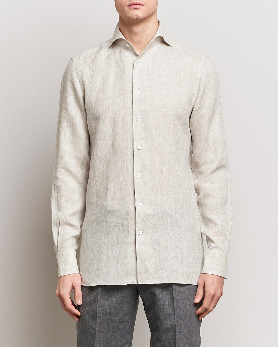 Heren | Casual | 100Hands | Linen Shirt Oatmeal