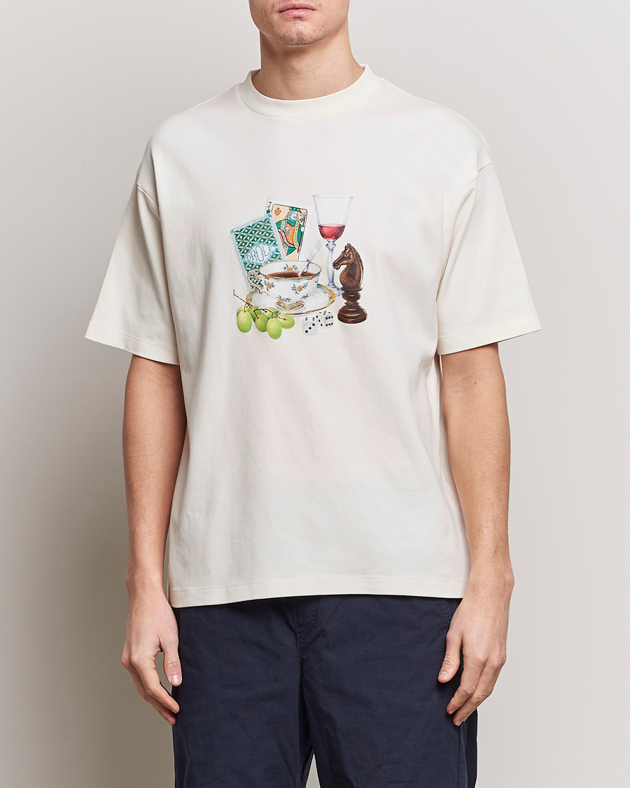 Heren | T-shirts | Drôle de Monsieur | Apres Midi T-Shirt Cream