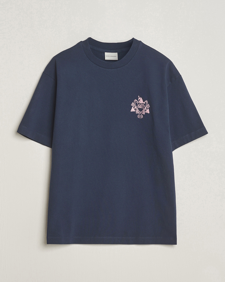 Heren | T-shirts | Drôle de Monsieur | Blason Embroidered T-Shirt Midnight Blue