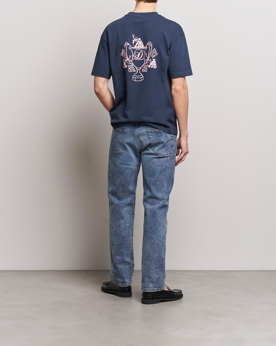 Heren | T-shirts | Drôle de Monsieur | Blason Embroidered T-Shirt Midnight Blue