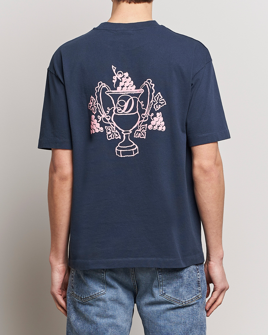 Heren | T-shirts | Drôle de Monsieur | Blason Embroidered T-Shirt Midnight Blue