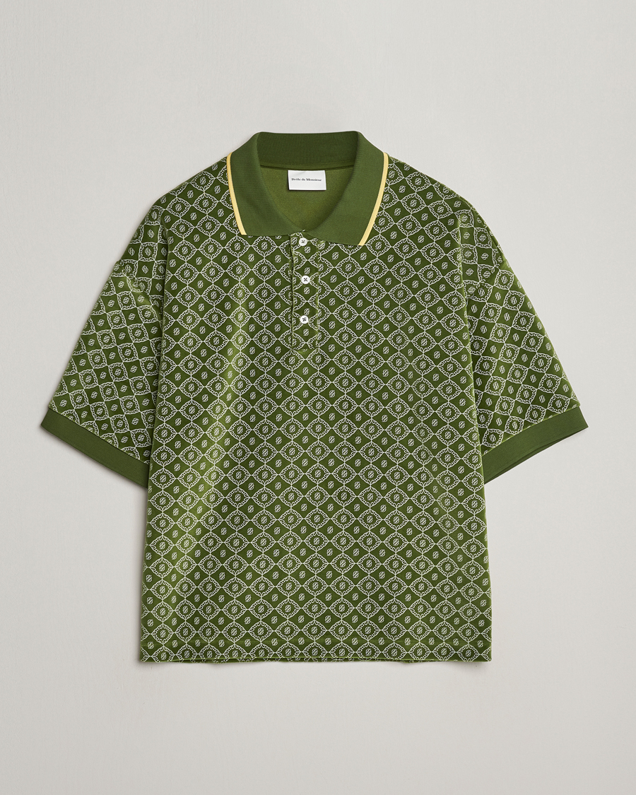 Heren | Polo's | Drôle de Monsieur | Short Sleeve Monogram Polo Green