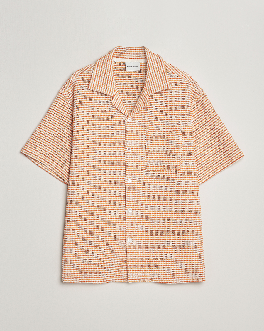 Heren | Overhemden | Drôle de Monsieur | Micro Check Camp Shirt Orange