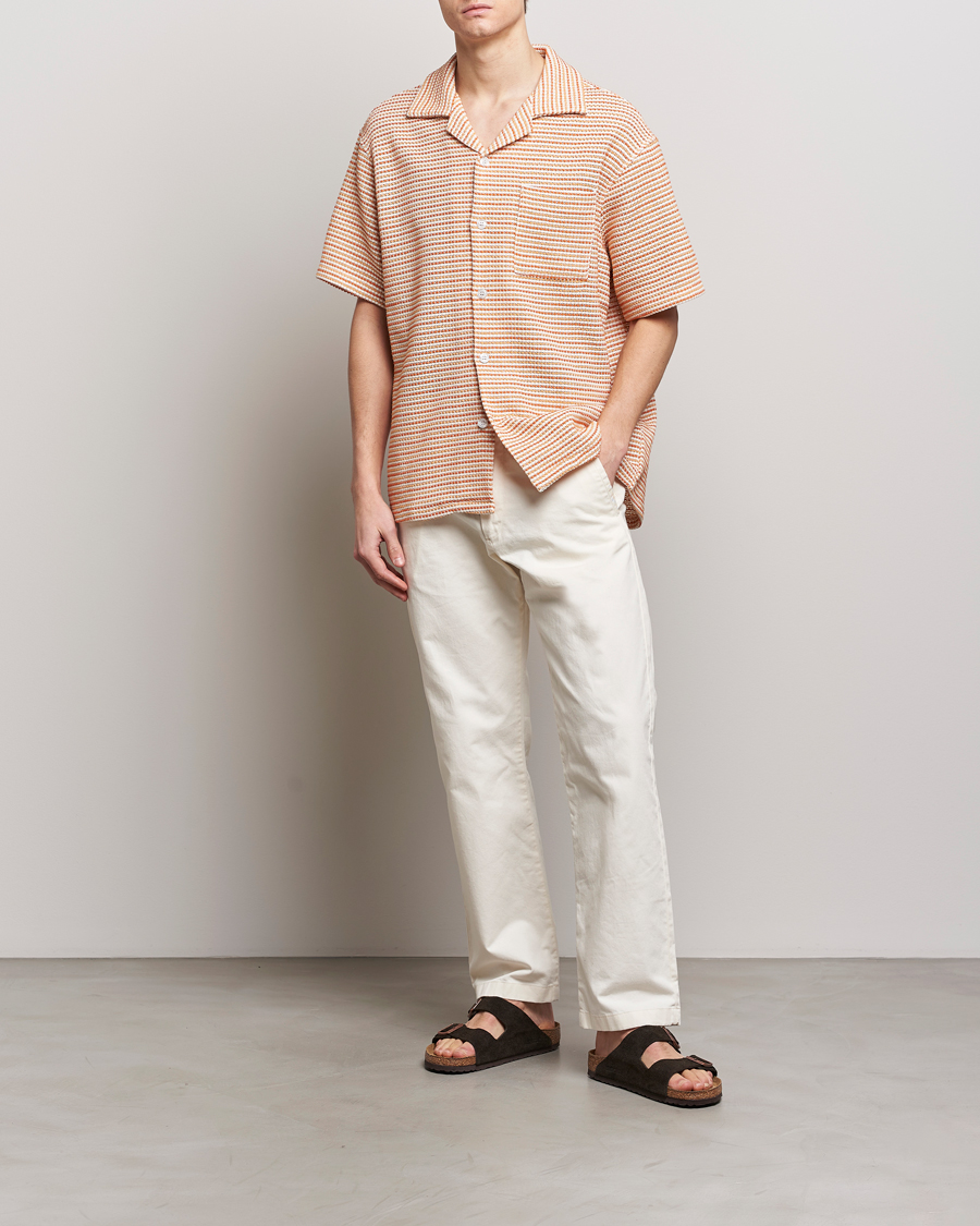 Heren | Overhemden | Drôle de Monsieur | Micro Check Camp Shirt Orange