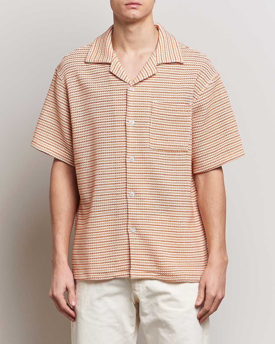 Heren | Contemporary Creators | Drôle de Monsieur | Micro Check Camp Shirt Orange