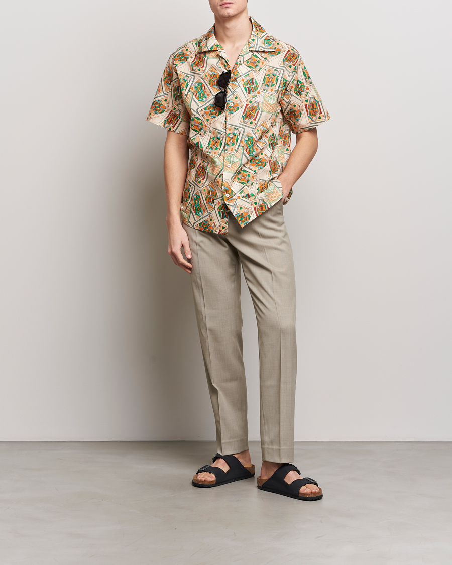 Heren | Overhemden | Drôle de Monsieur | Jeu De Cartes Camp Shirt Peach