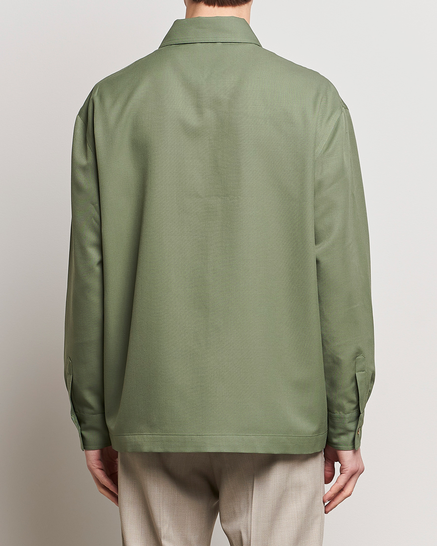 Heren | Overhemden | Drôle de Monsieur | Wool Overshirt Khaki
